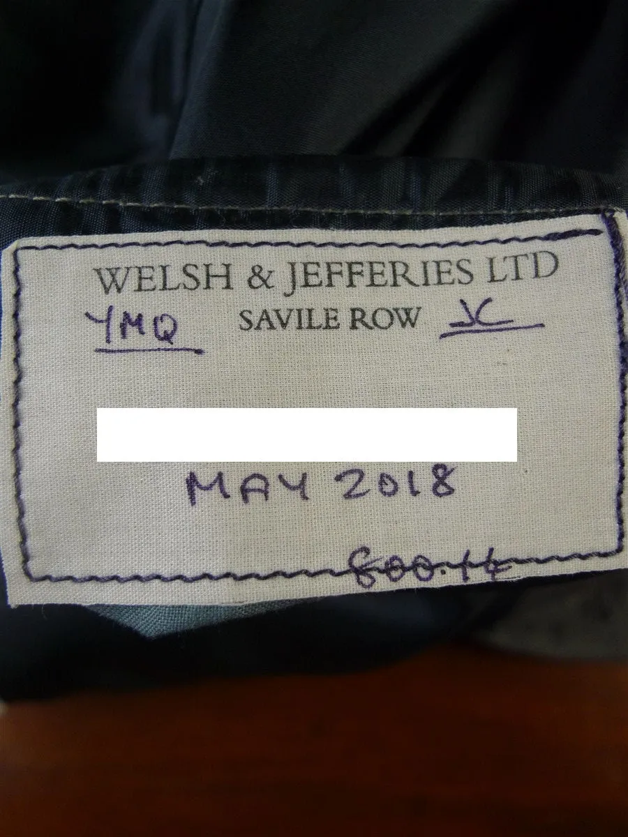 080824/015 welsh & jefferies 2008 savile row bespoke grey pick weave worsted suit 50 regular