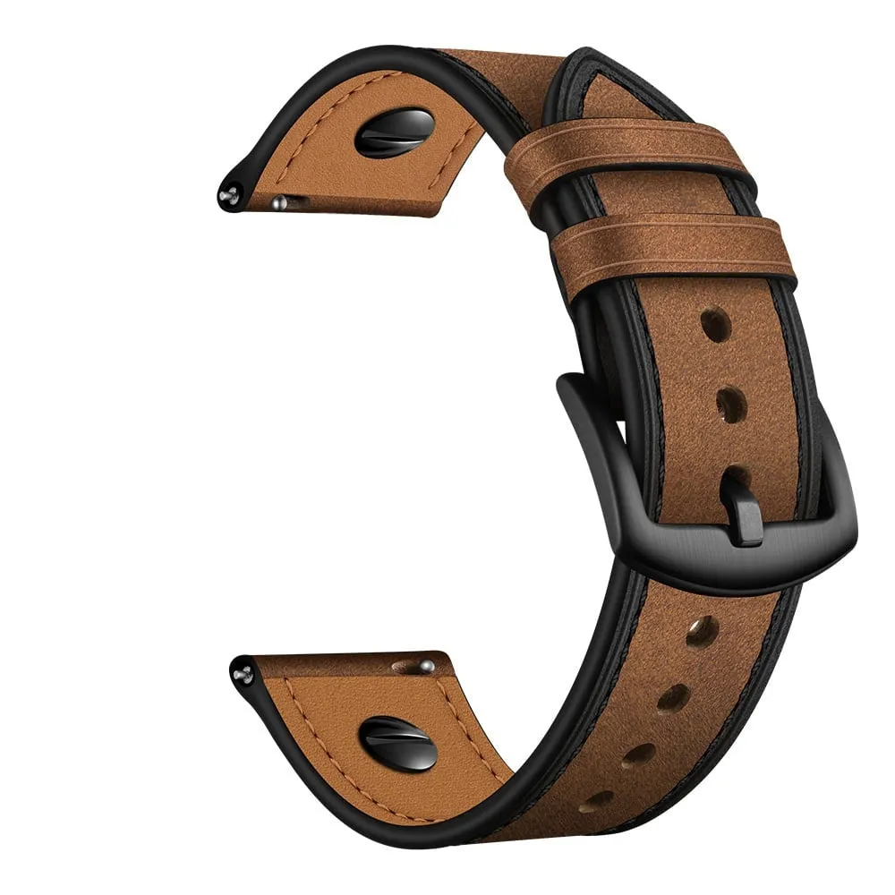 22mm Universal Leather Strap with Screw (Dark Brown)