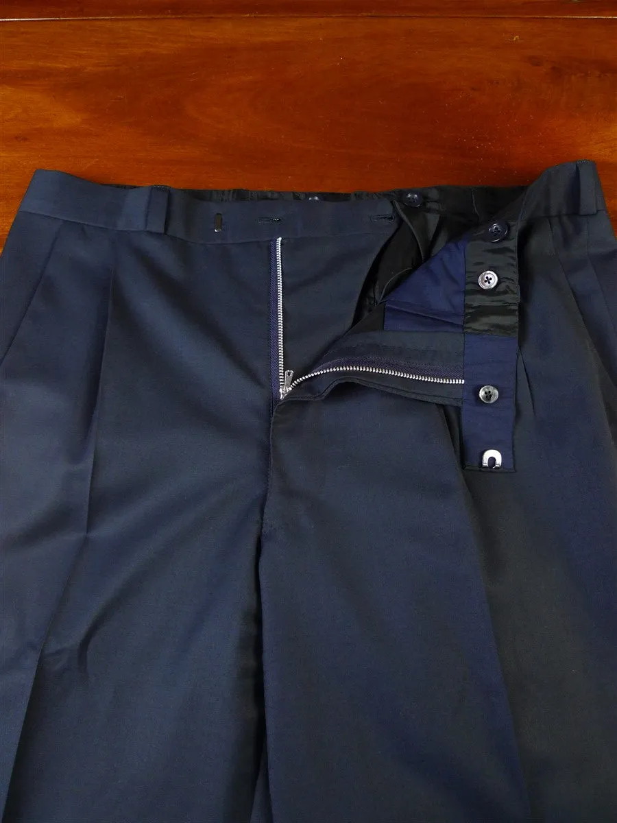 24/0814 immaculate henry rose savile row bespoke dark blue merino wool suit 40-41 short to regular