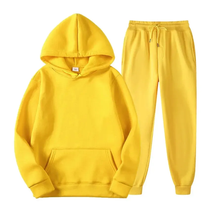 Autumn  Winter Fashion Brand Men Tracksuit New Men's Hoodies   Sweatpants Two Piece