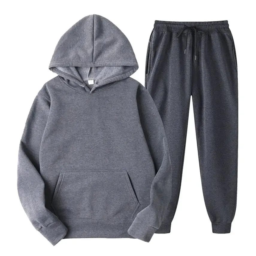 Autumn  Winter Fashion Brand Men Tracksuit New Men's Hoodies   Sweatpants Two Piece