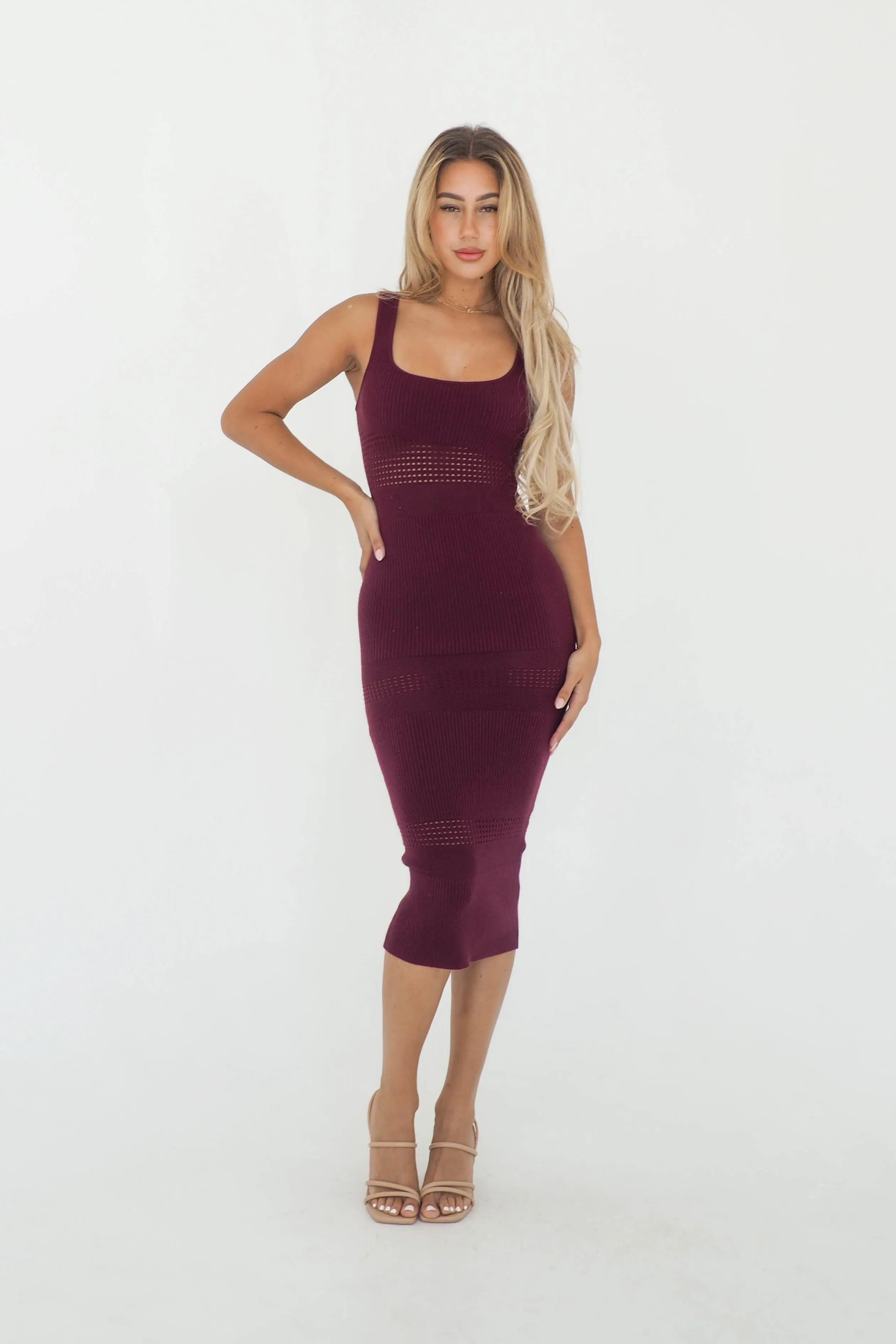 Bada Midi Dress - Plum