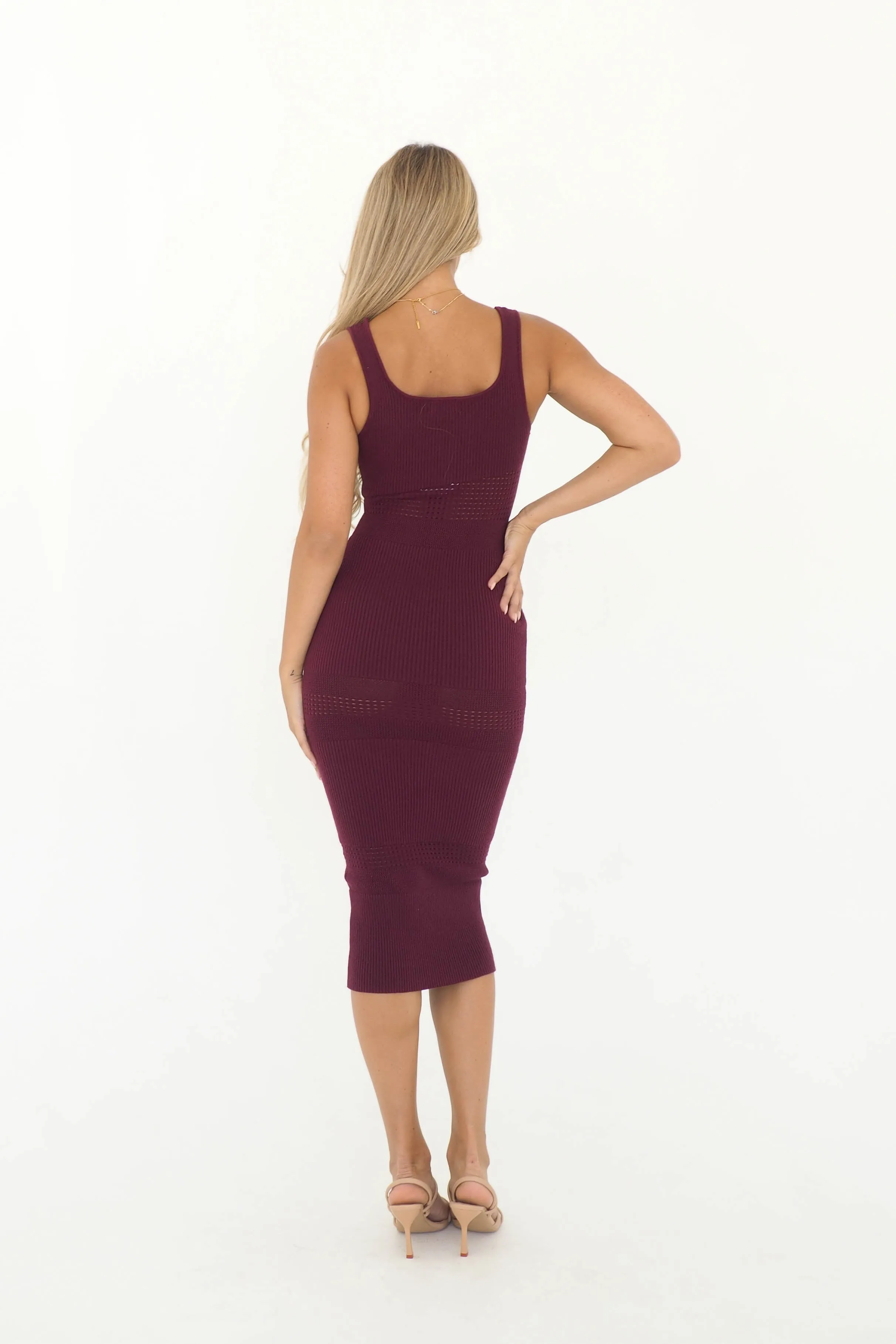 Bada Midi Dress - Plum