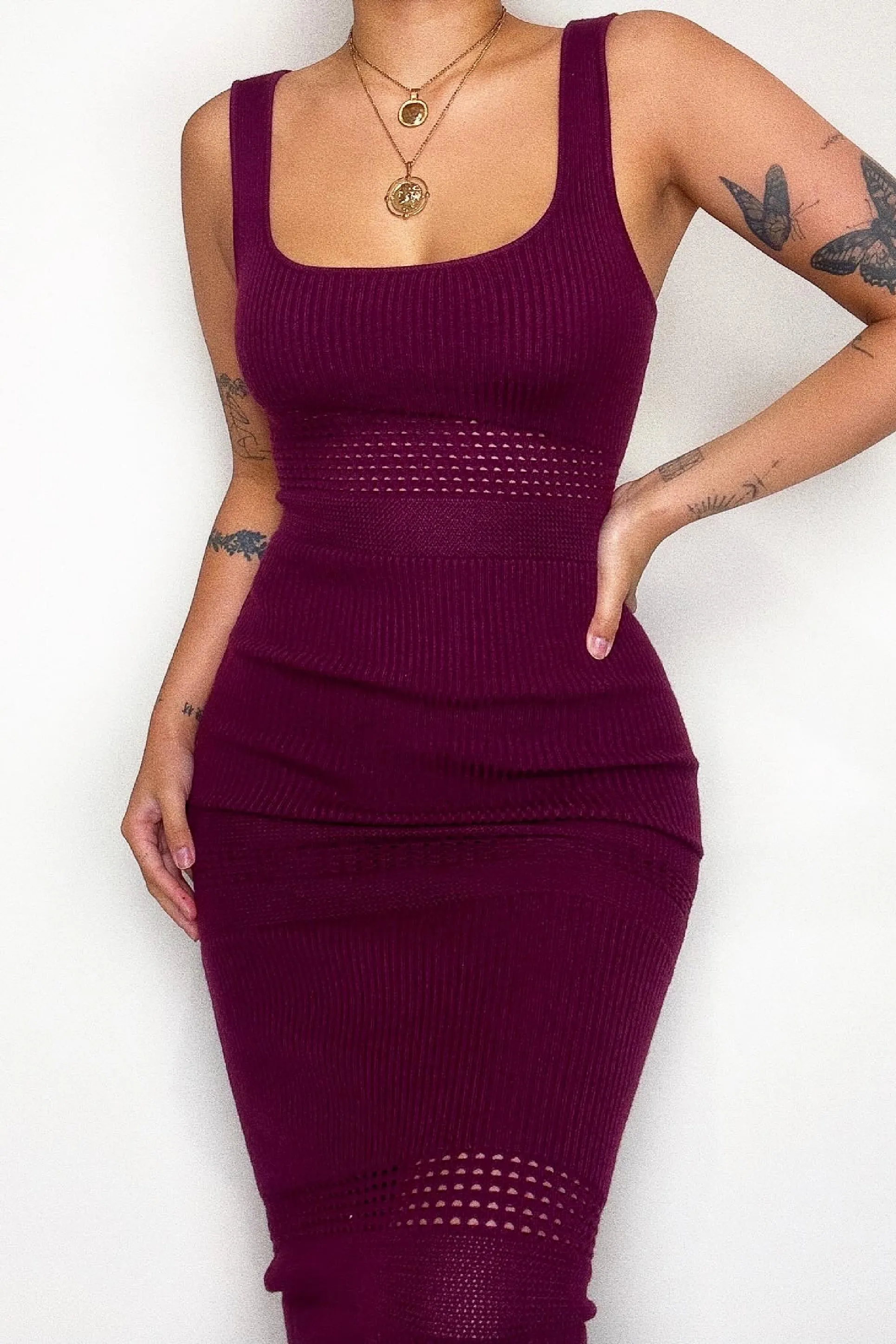 Bada Midi Dress - Plum