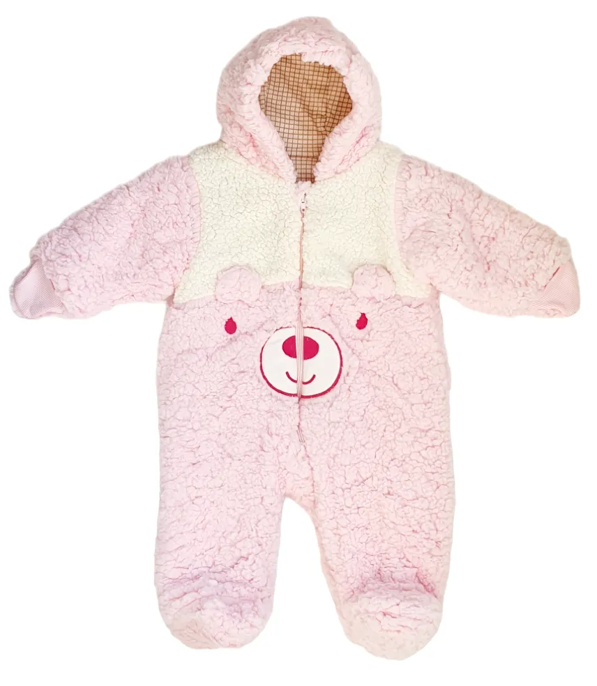 Bebetto Cute Bear Pramsuit Pink (0-9mths)