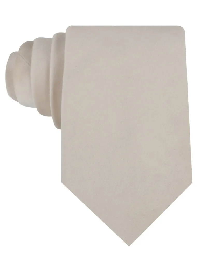 Beige Velvet Necktie