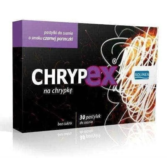 CHRYPEX x 30 pellets flavored with blackcurrant, throat hoarseness, hoarse voice, laryngitis treatment