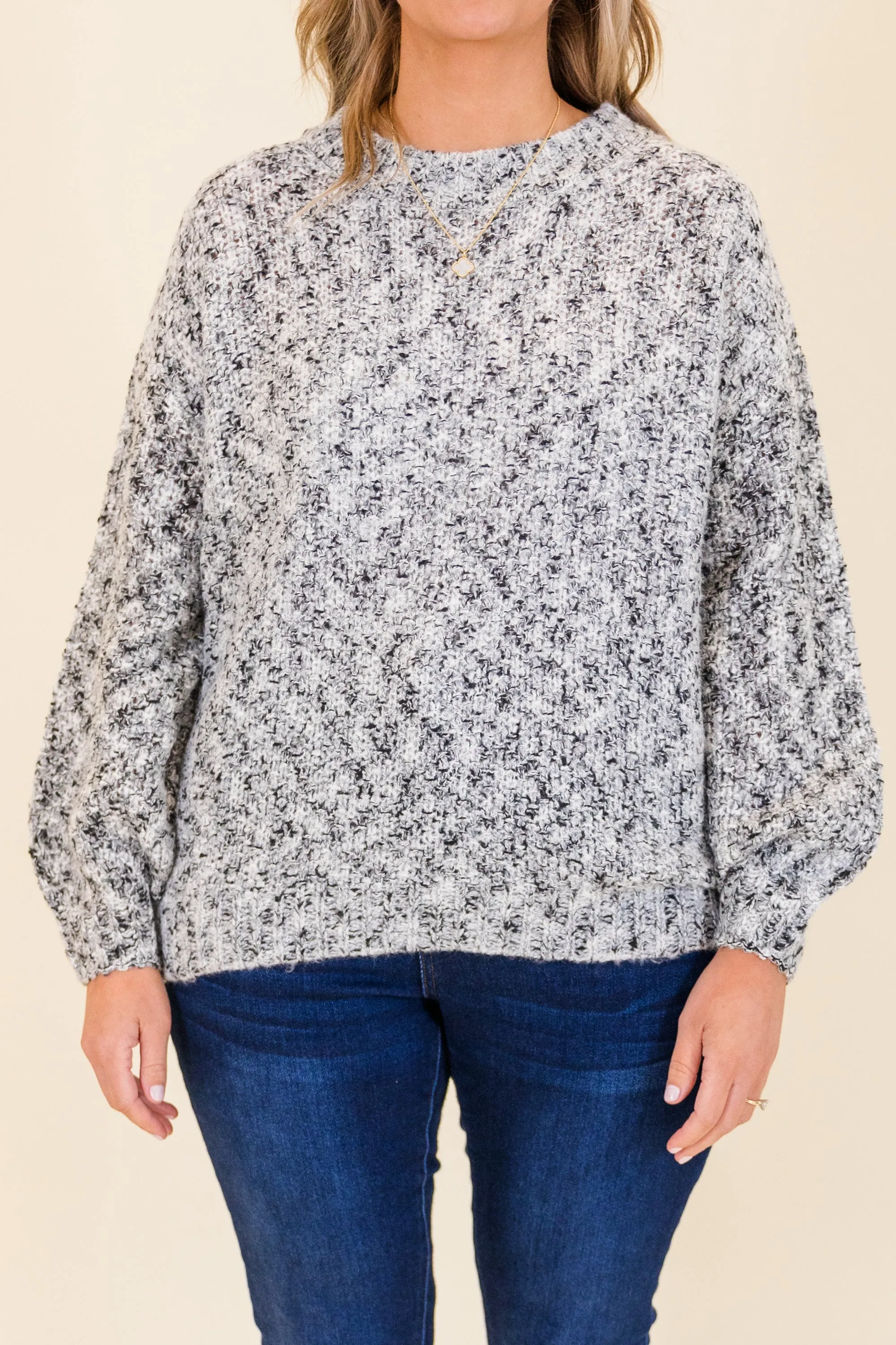 Cocoa Cozy Sweater, Ivory-Black