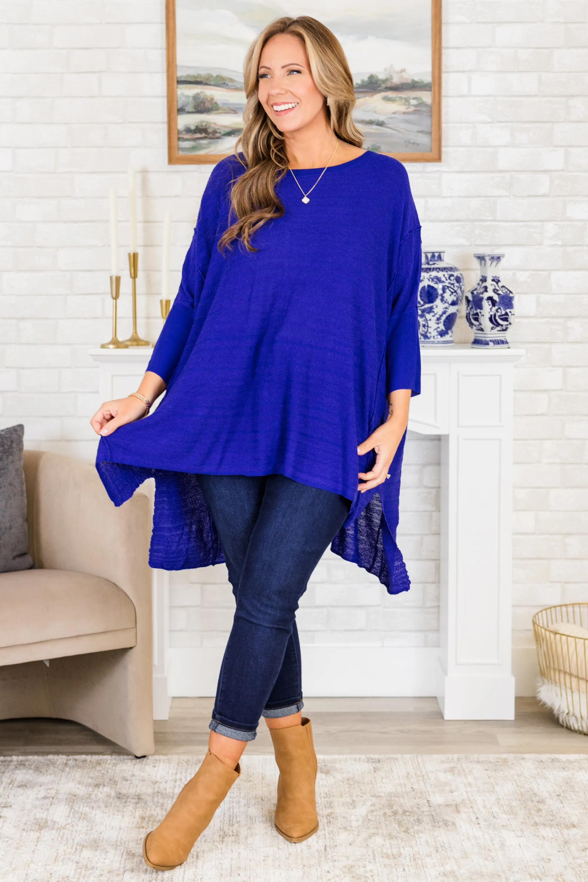 Cozy Cues Top, Royal