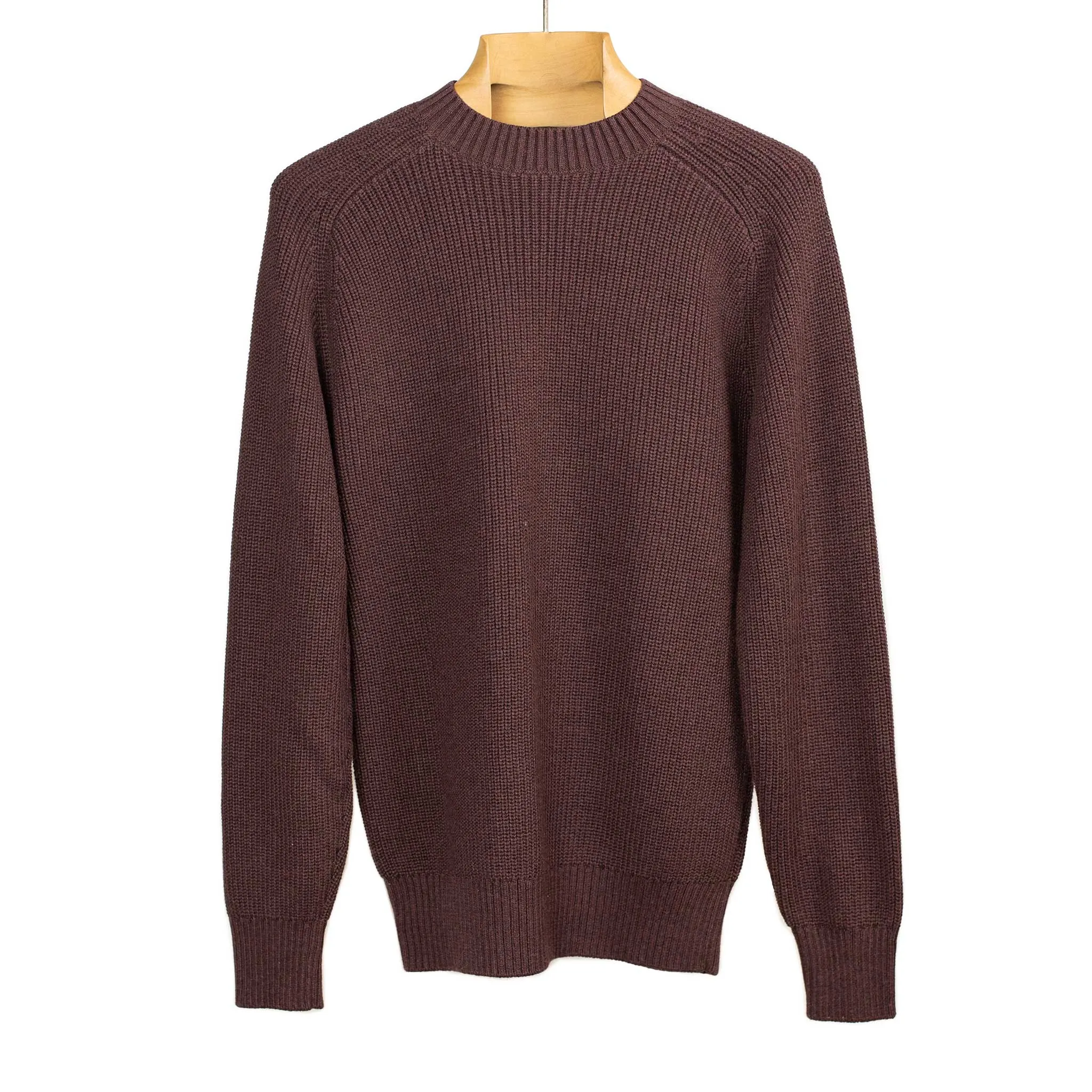 Crewneck sweater in burgundy pima cotton