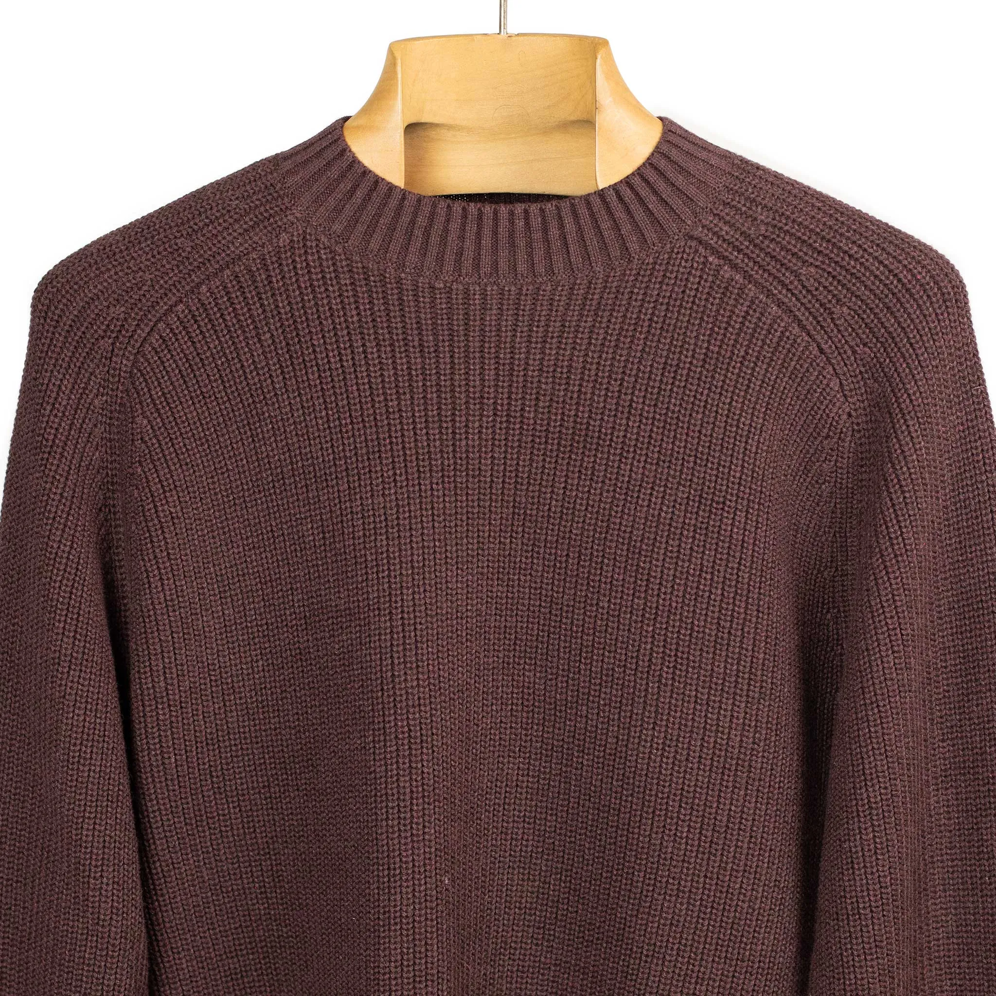 Crewneck sweater in burgundy pima cotton