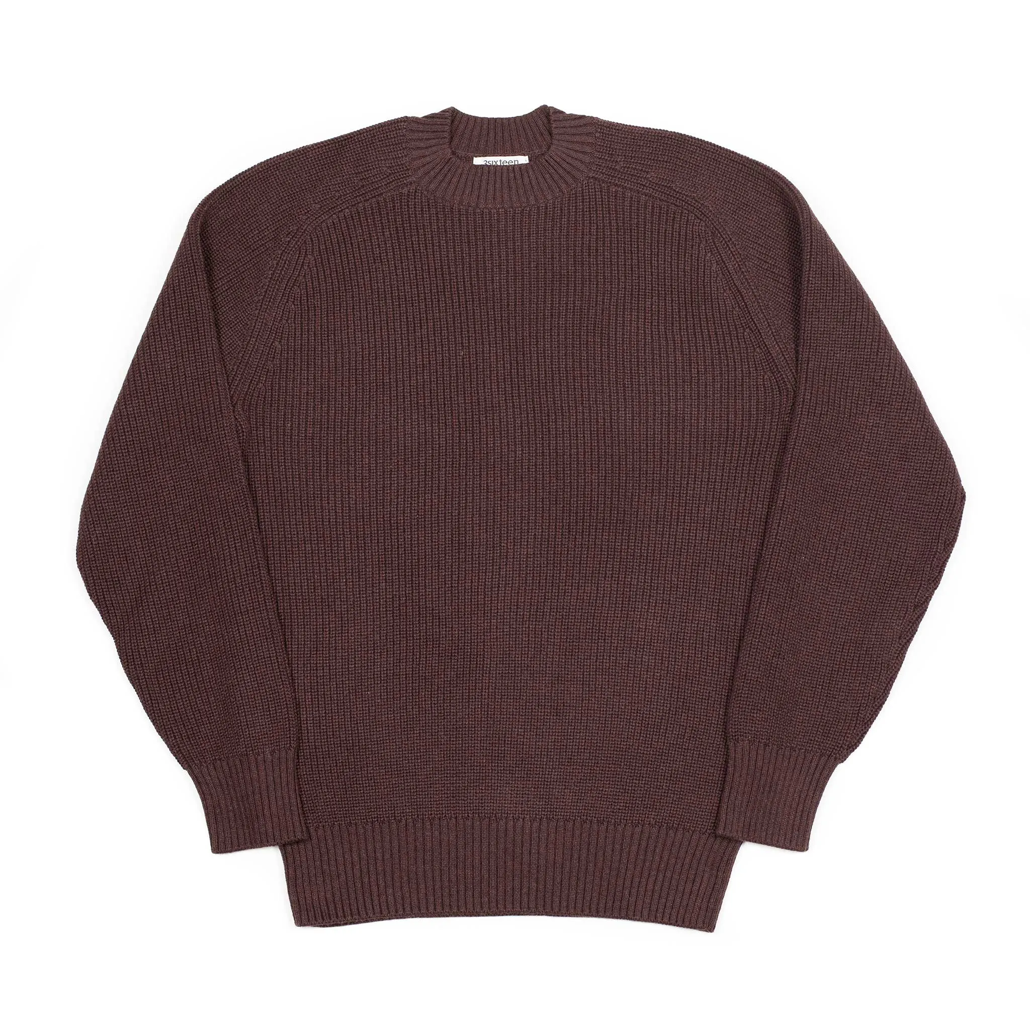 Crewneck sweater in burgundy pima cotton