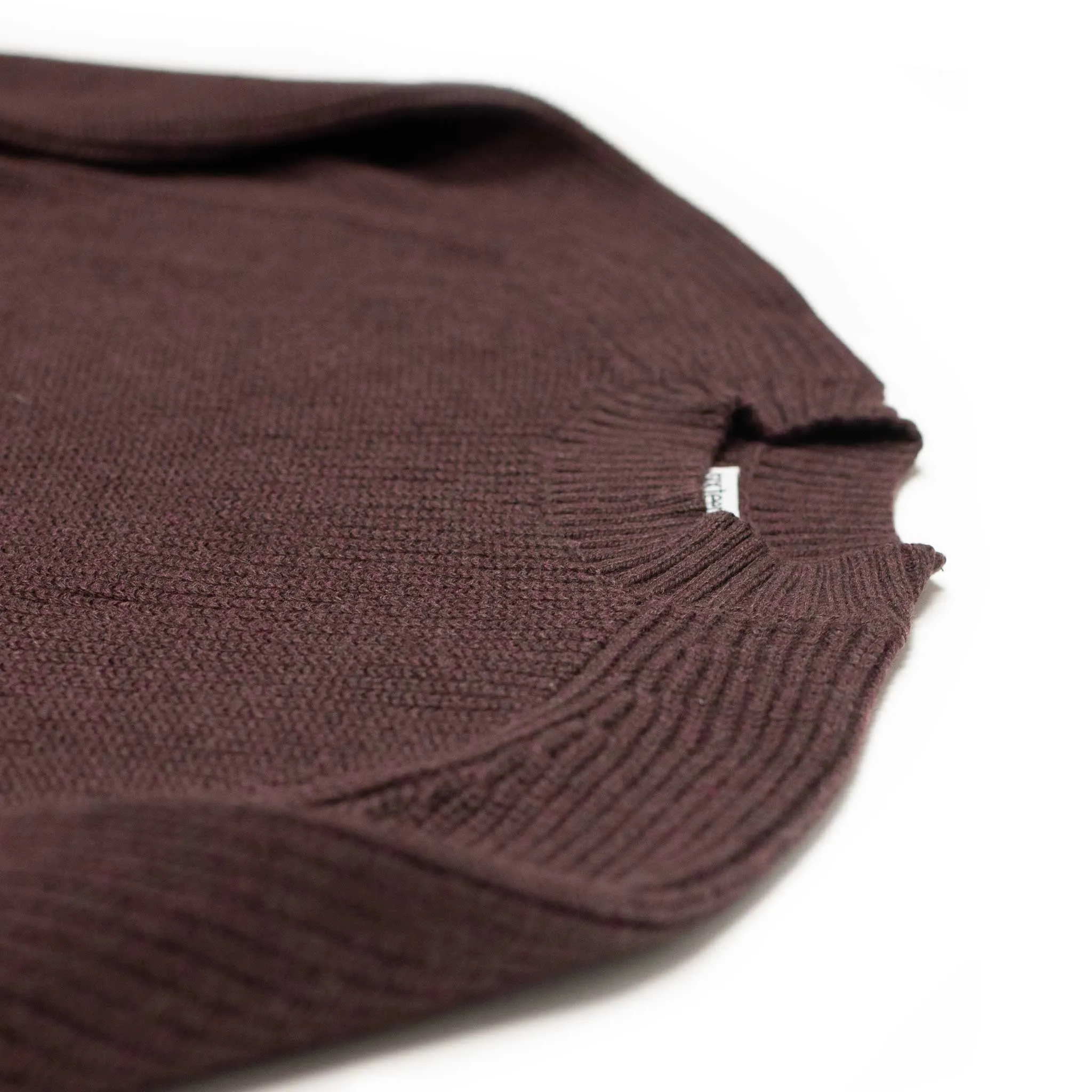 Crewneck sweater in burgundy pima cotton