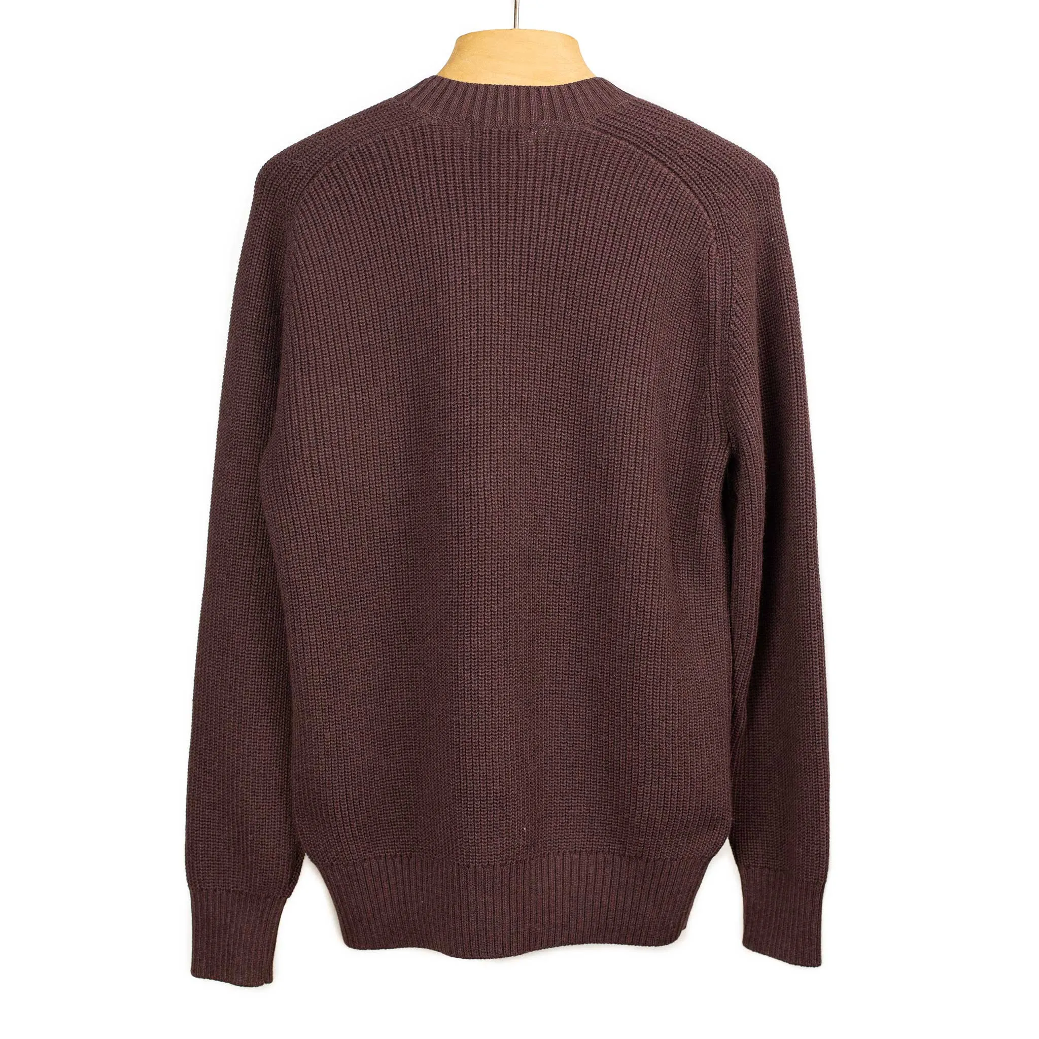 Crewneck sweater in burgundy pima cotton