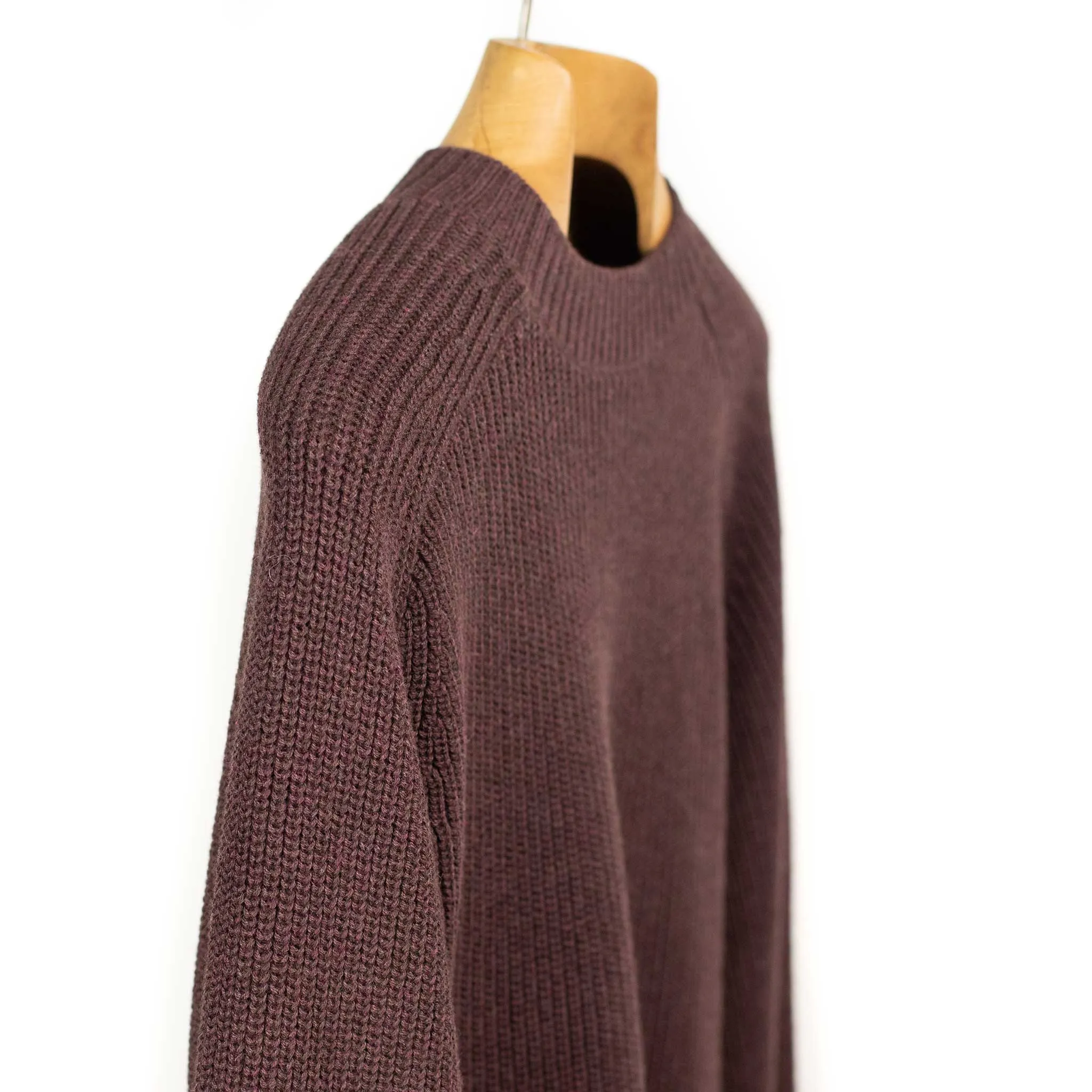 Crewneck sweater in burgundy pima cotton