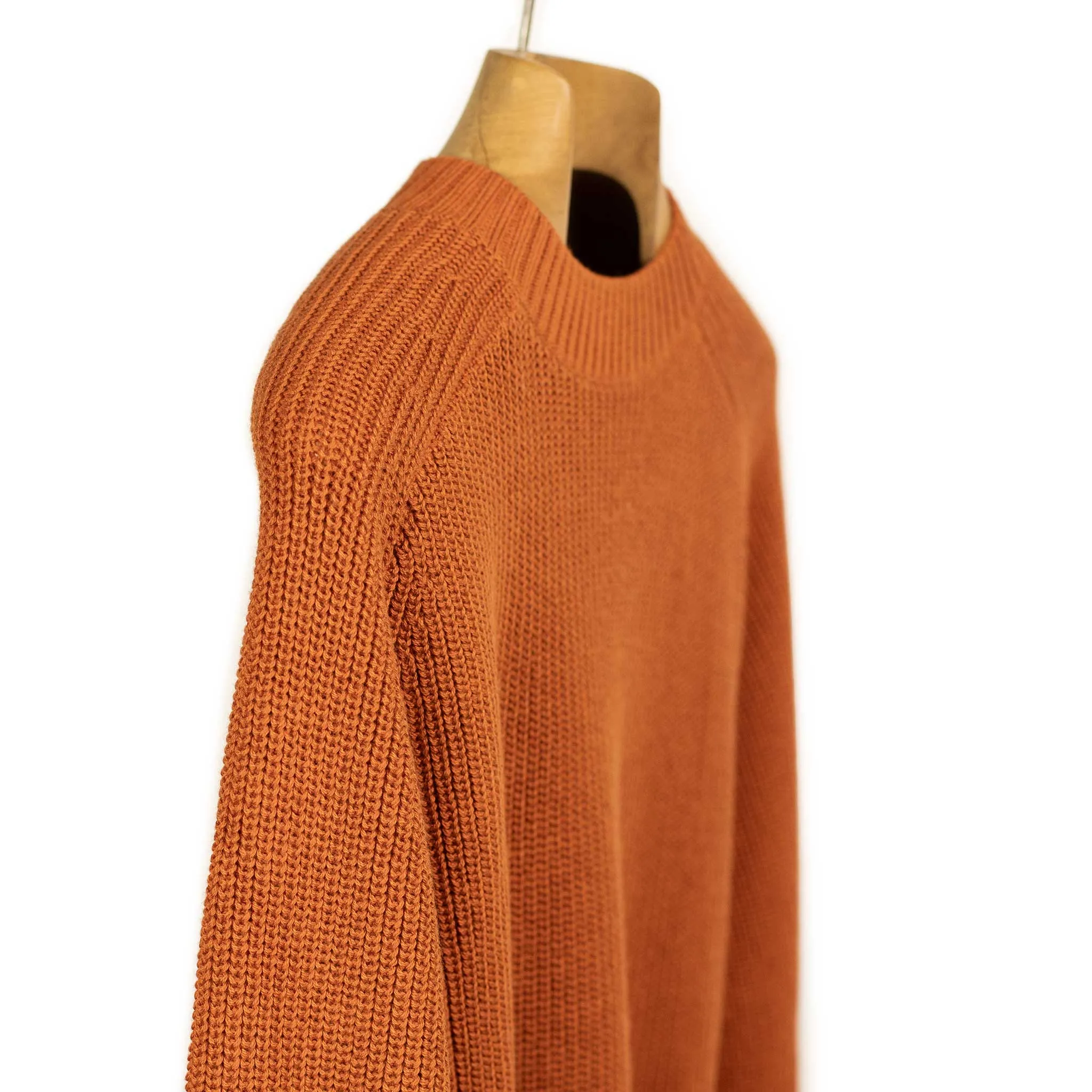 Crewneck sweater in rust pima cotton