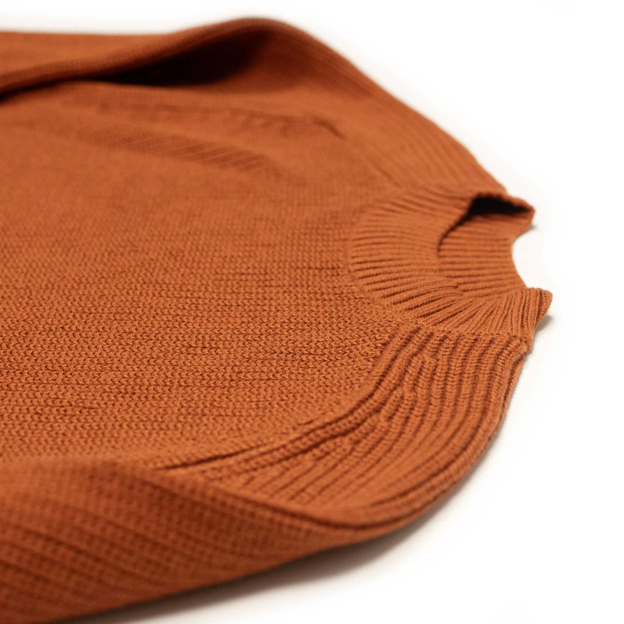 Crewneck sweater in rust pima cotton