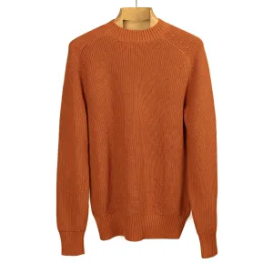 Crewneck sweater in rust pima cotton