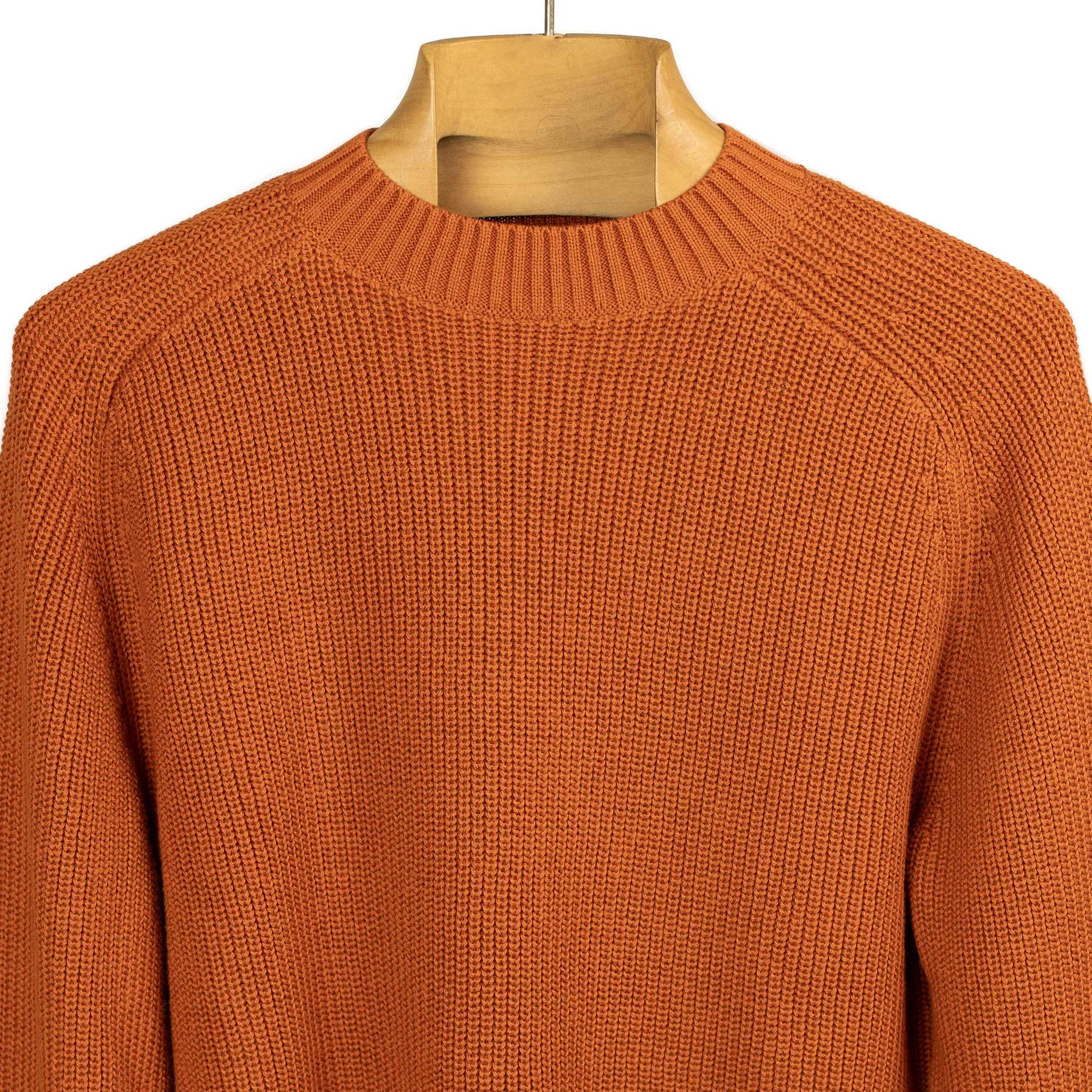 Crewneck sweater in rust pima cotton