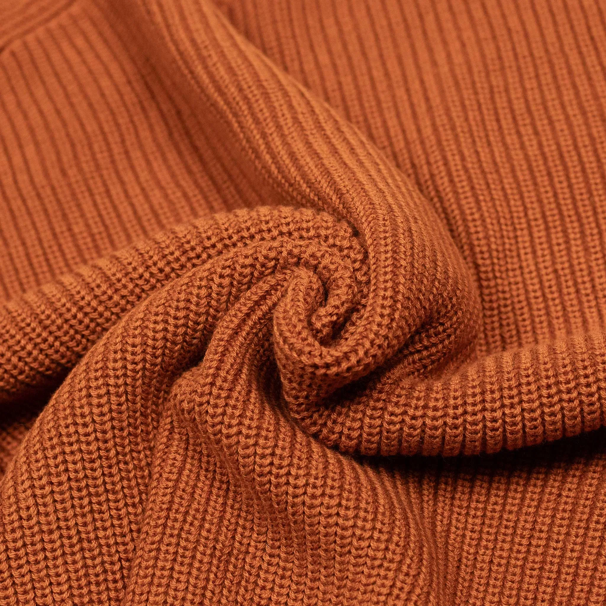 Crewneck sweater in rust pima cotton