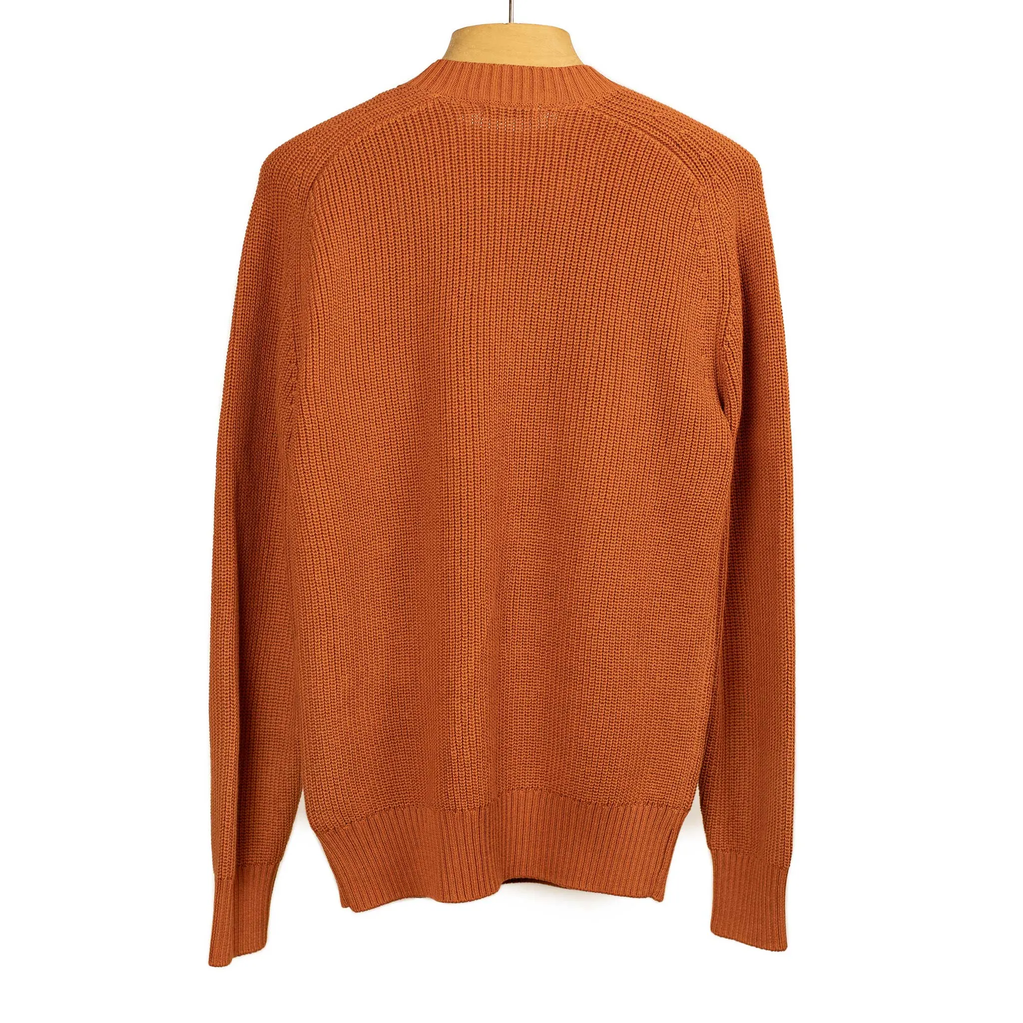 Crewneck sweater in rust pima cotton