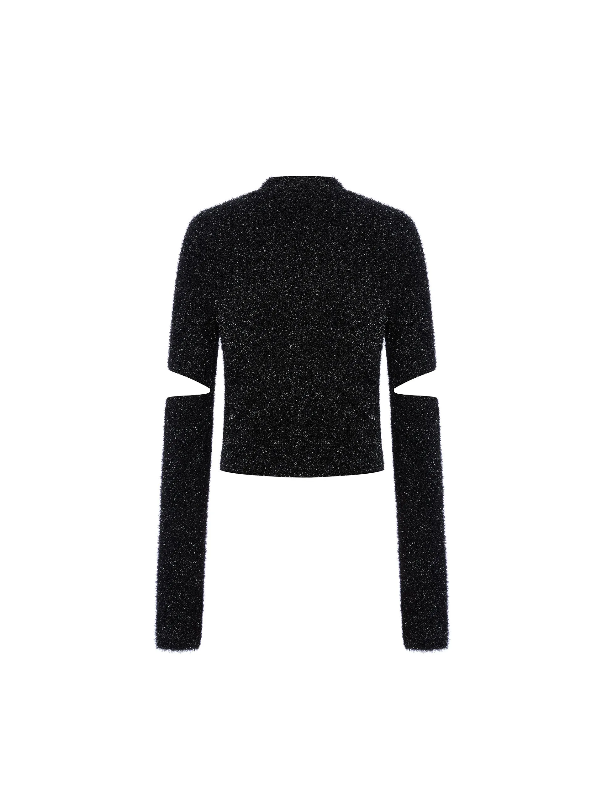 Cutout Sleeve Turtleneck Knitted Top