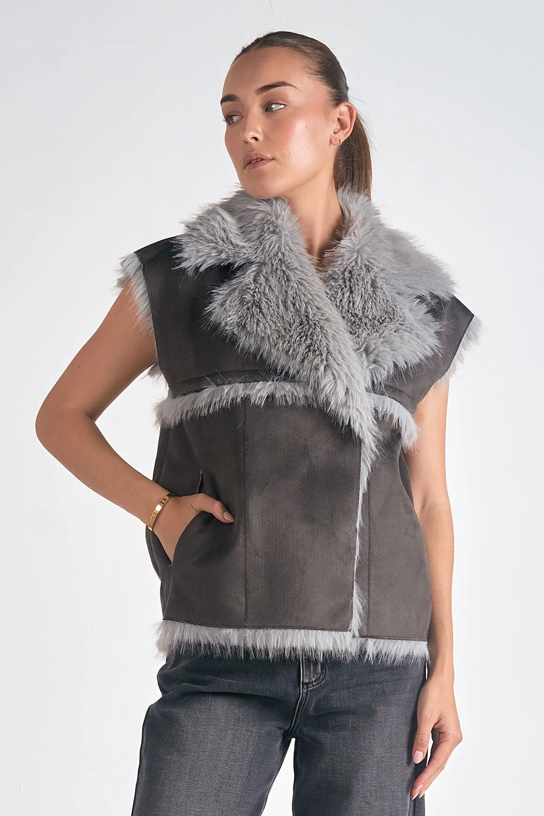 Elan Faux Fur Vest