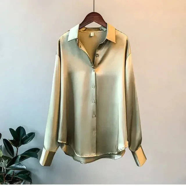 Elegant Vintage Silk Blouse for Women