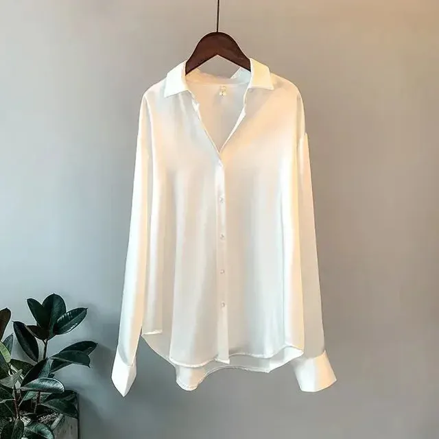 Elegant Vintage Silk Blouse for Women