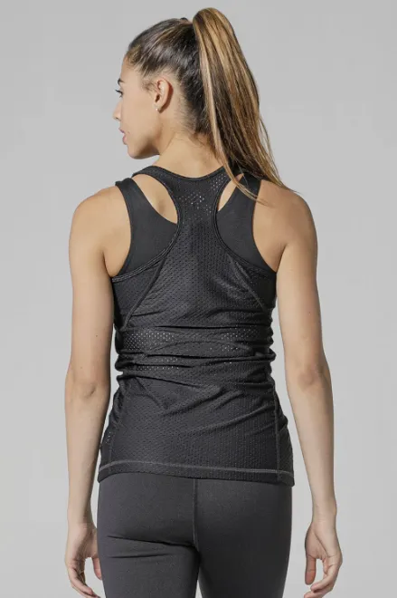 Fast Track Black Mesh Racerback Tank Top (FINAL SALE)