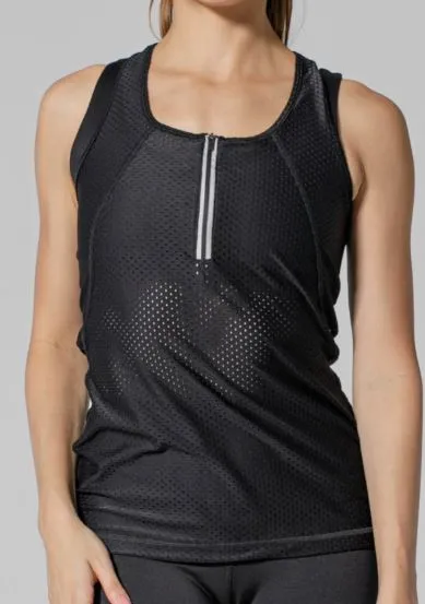 Fast Track Black Mesh Racerback Tank Top (FINAL SALE)