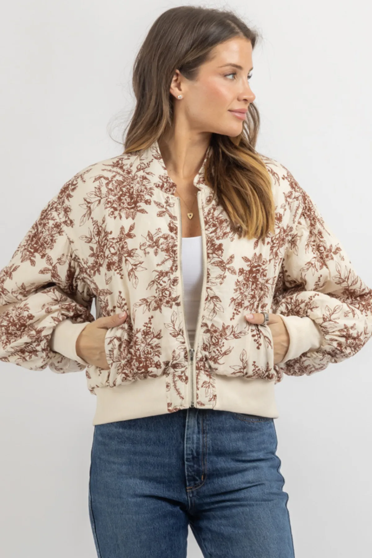 GARDENER IVORY BOMBER JACKET