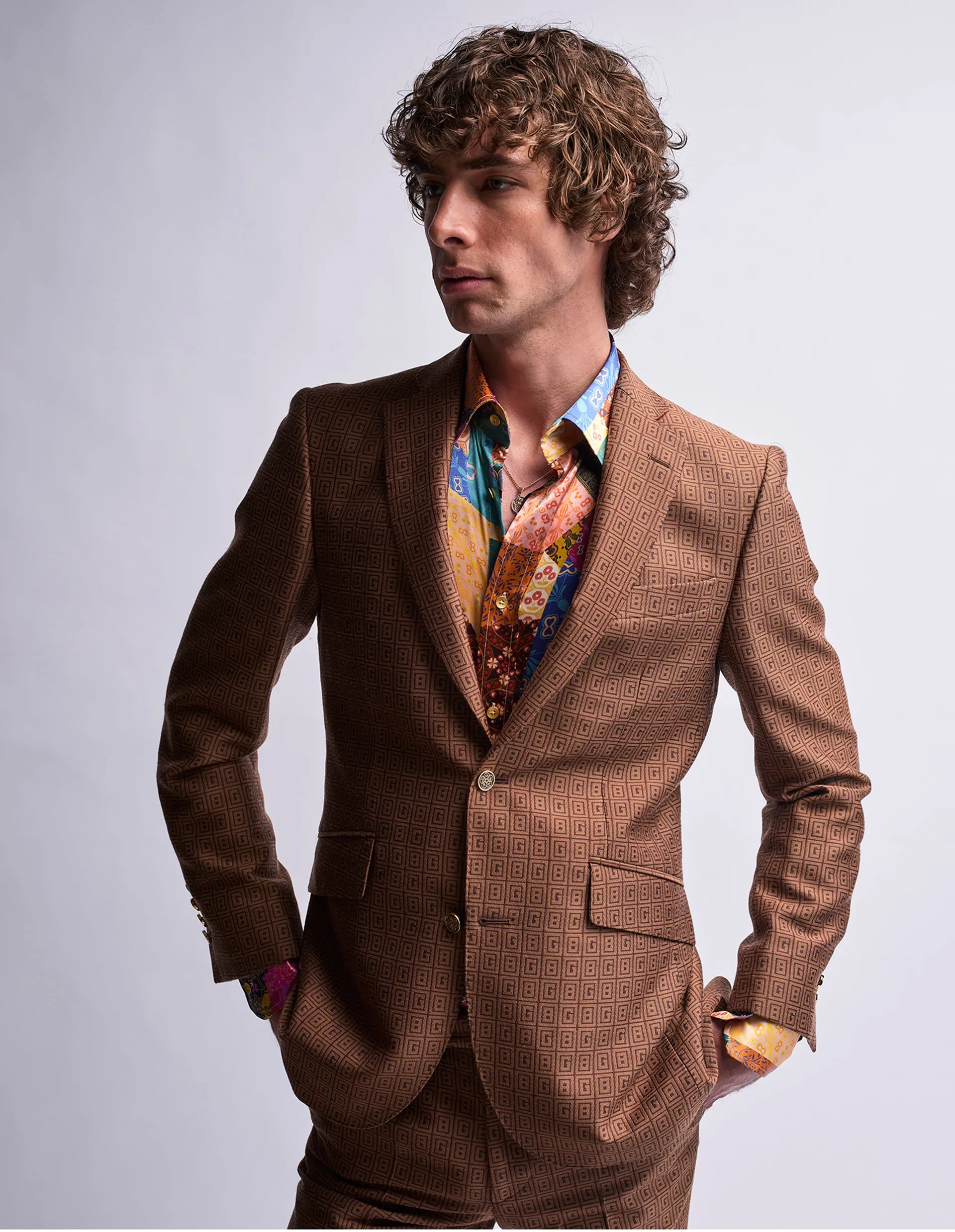 GB Monogram Jacquard 2 Piece Suit GOLD COLLECTION