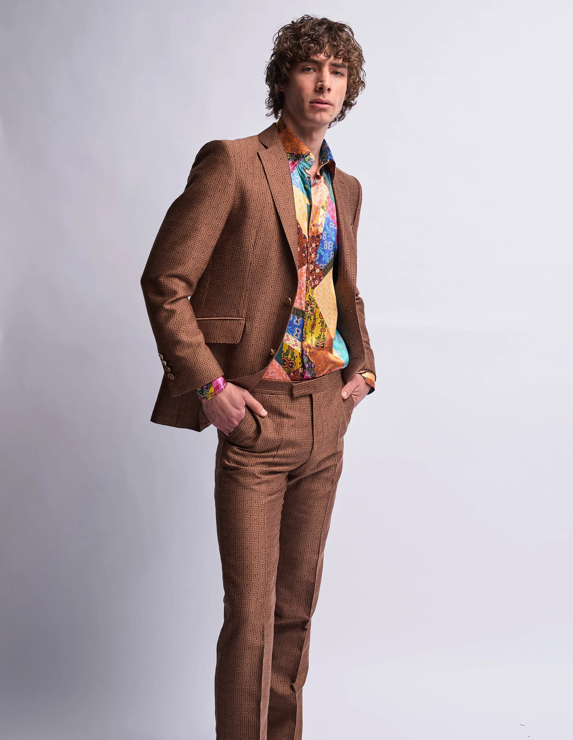 GB Monogram Jacquard 2 Piece Suit GOLD COLLECTION