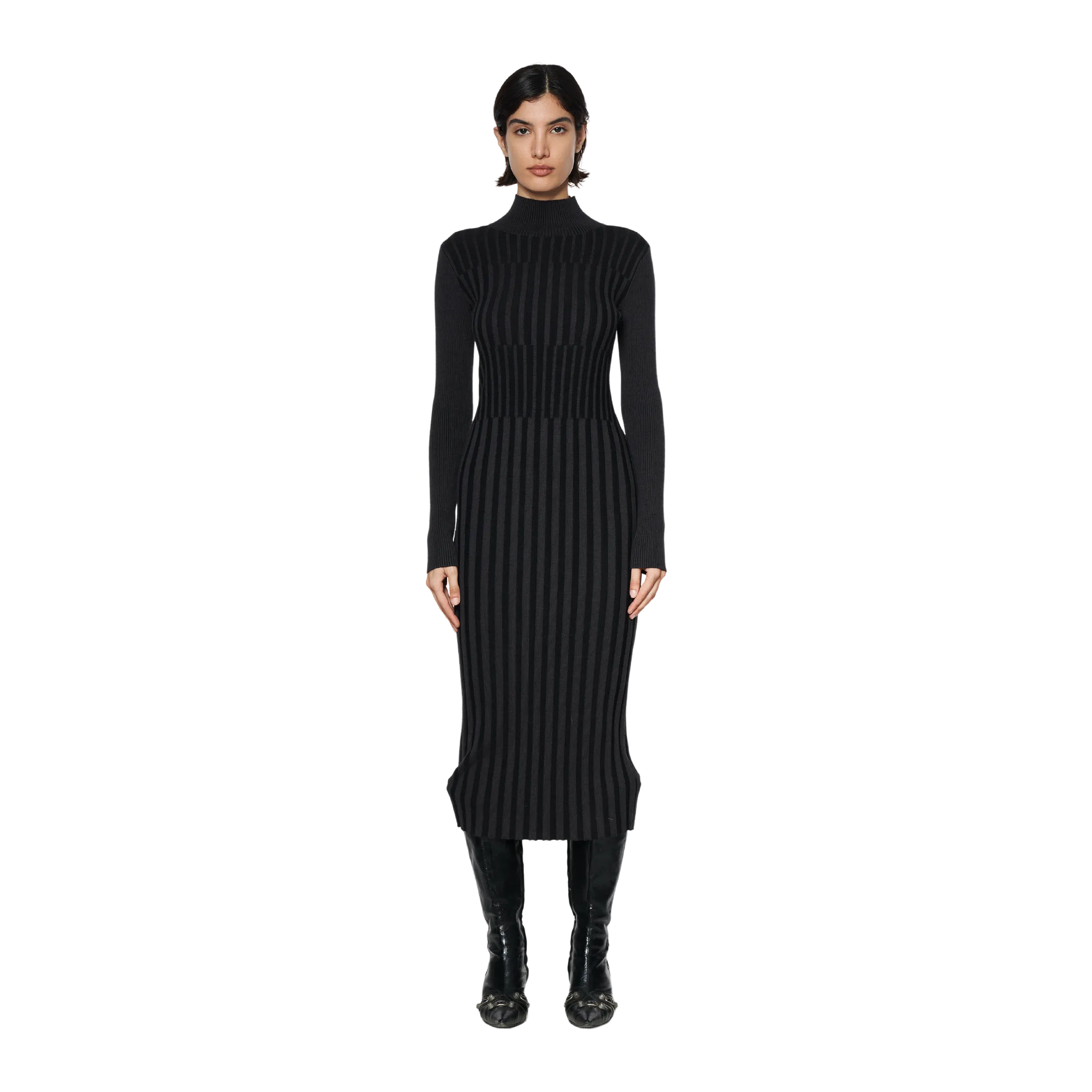 HIGH NECK KNITTED DRESS