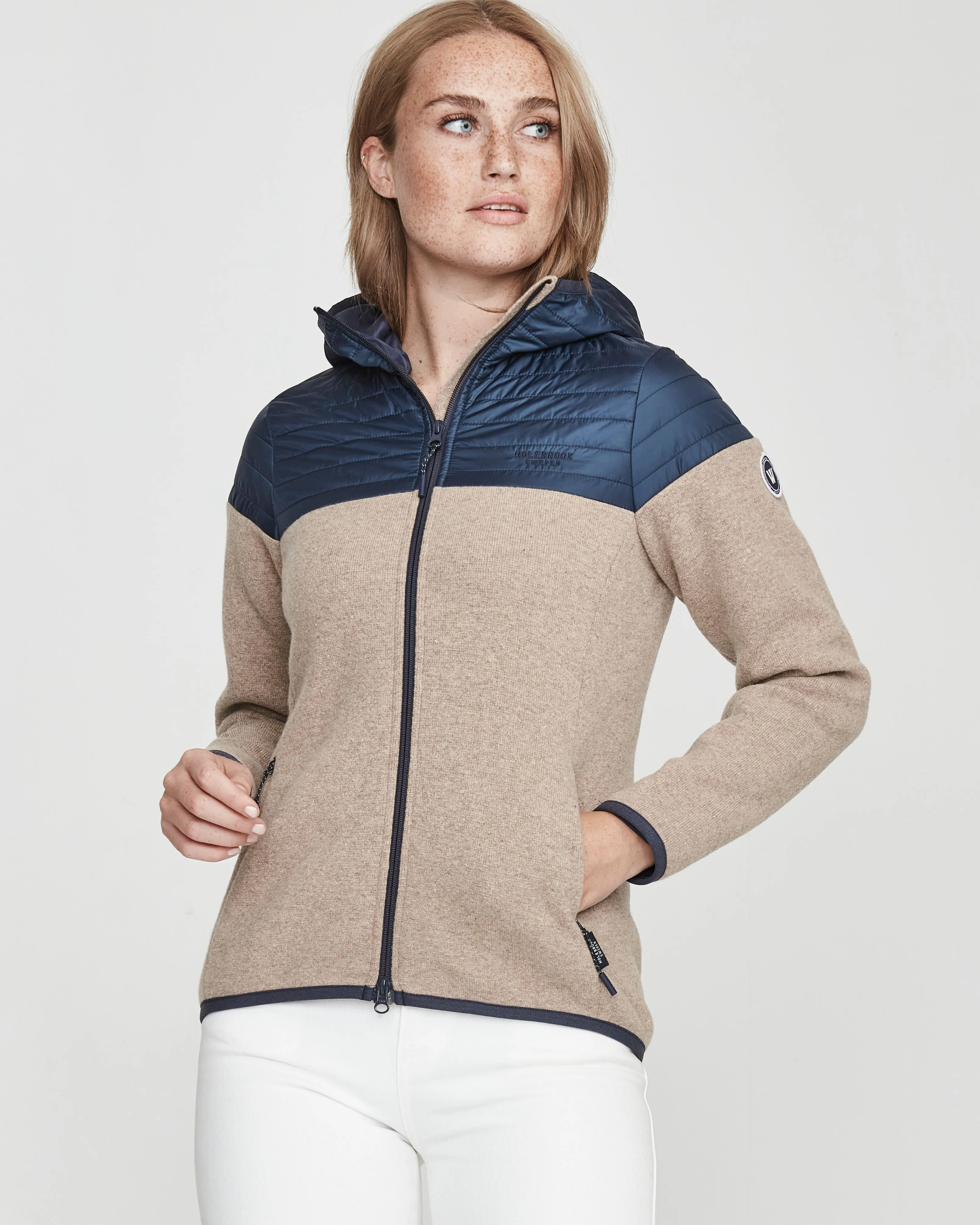 Holebrook Womens Malin Hood WP Khaki / Navy