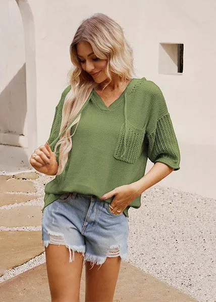 Hooded Crochet Arm Top *Online Only*