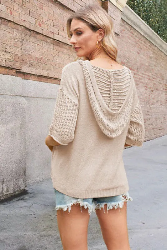 Hooded Crochet Arm Top *Online Only*