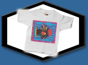 Innovative Stone Washed Kid's T-Shirts Blue Fish