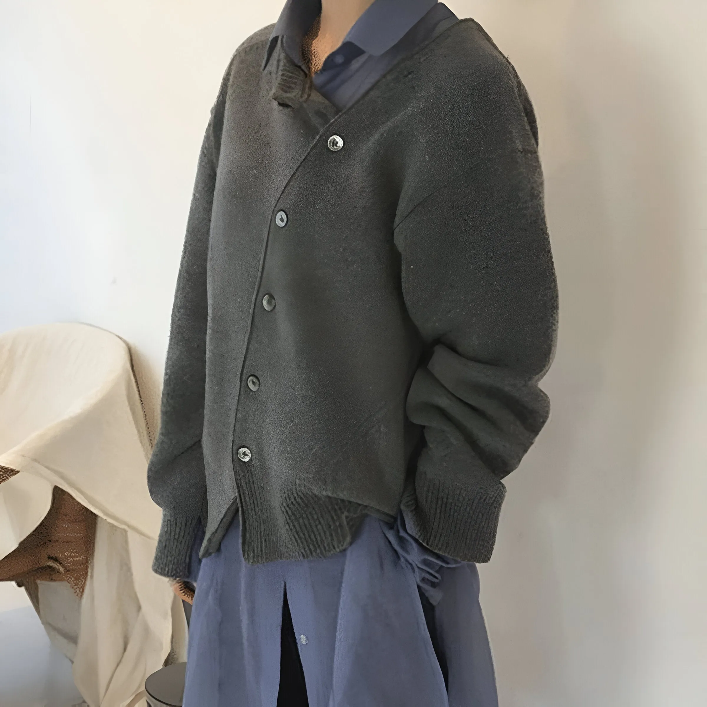 Ivyshape | Cozy Asymmetrical Sweater