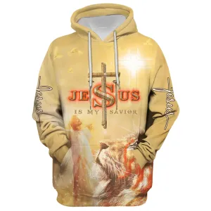 Jesus Is My Savior - Jesus And Lion Hoodie - Men & Women Christian Hoodie - 3D Printed Hoodie