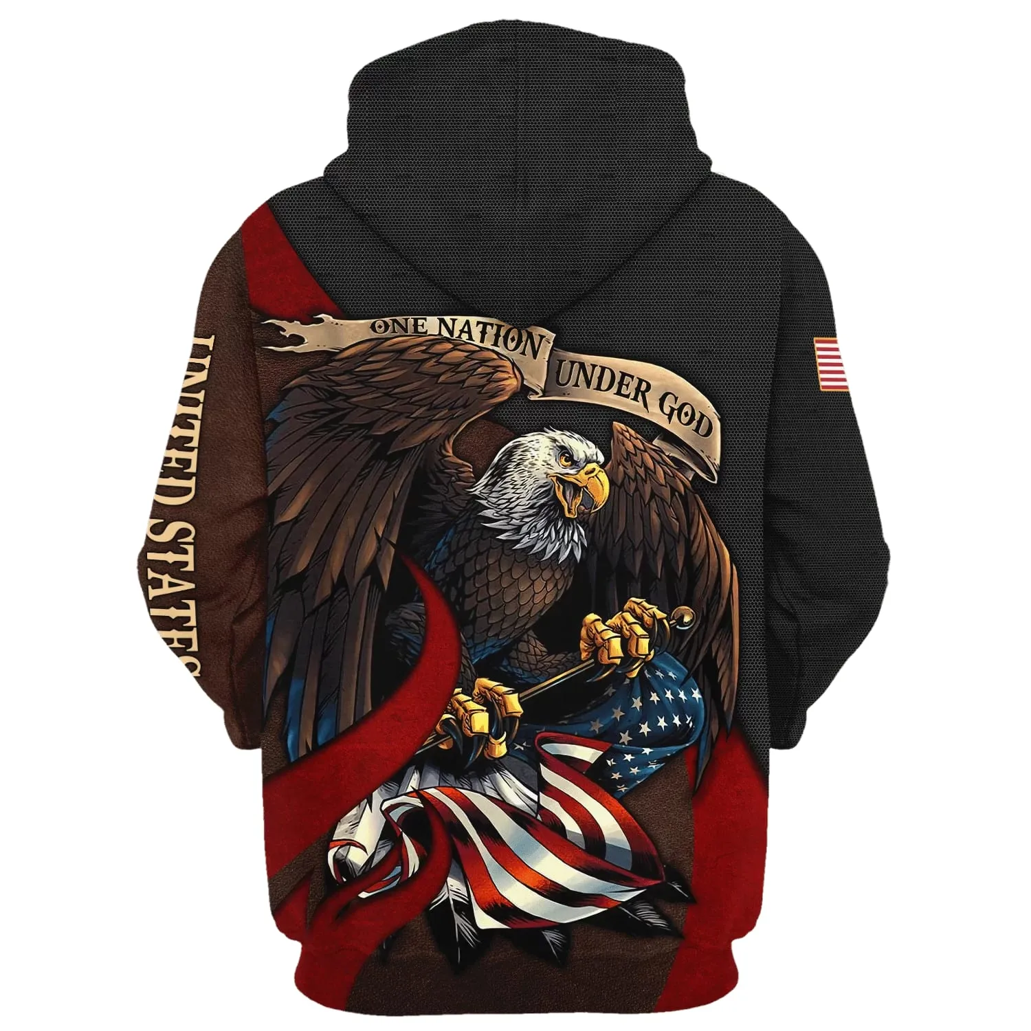 Jesus One Nation Under God American Flag Hoodie - Men & Women Christian Hoodie - 3D Printed Hoodie