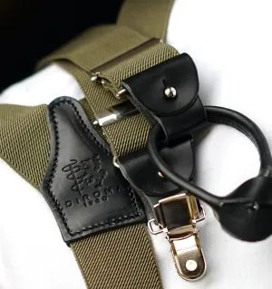 Khaki Clip/Buttons Braces