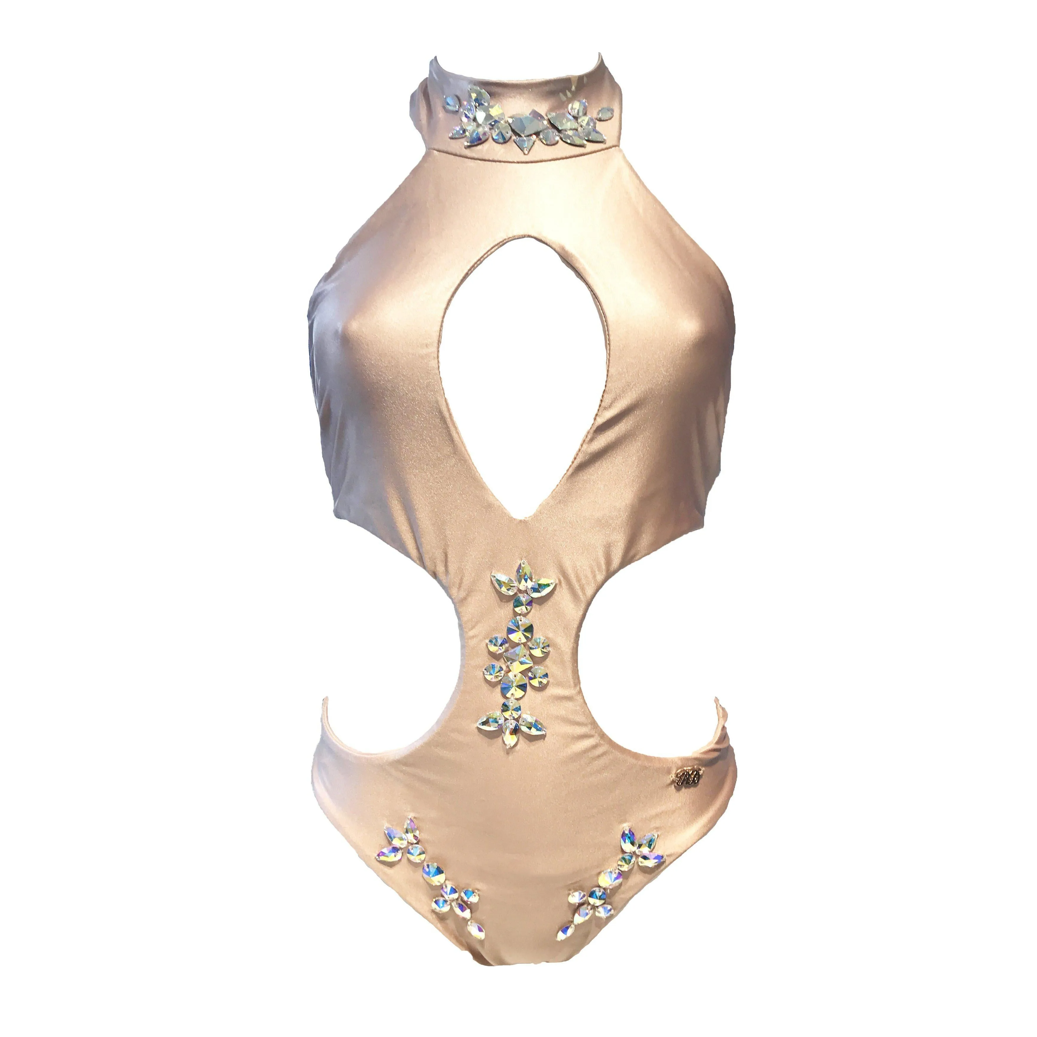 Malibu Rhinestone One Piece - Gold