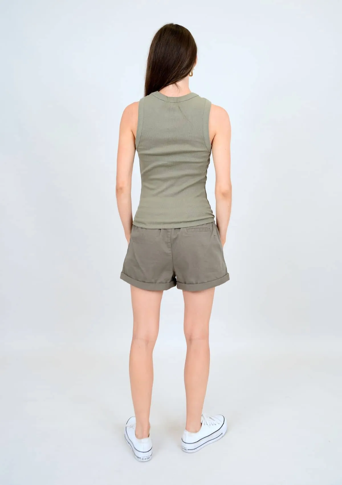 Maria Muscle Tank Top - Olive