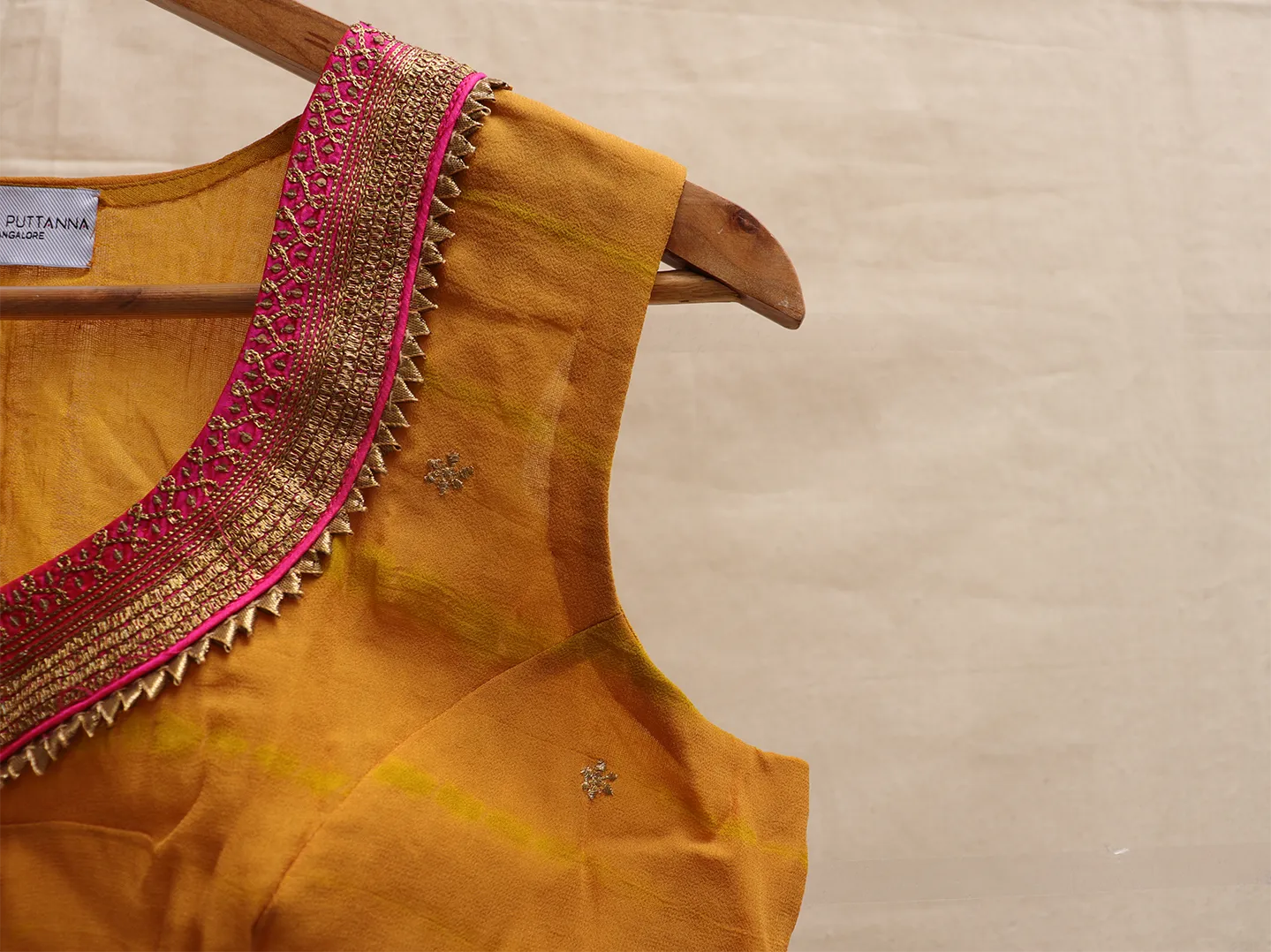 Medallion yellow, Hand embroidery blouse