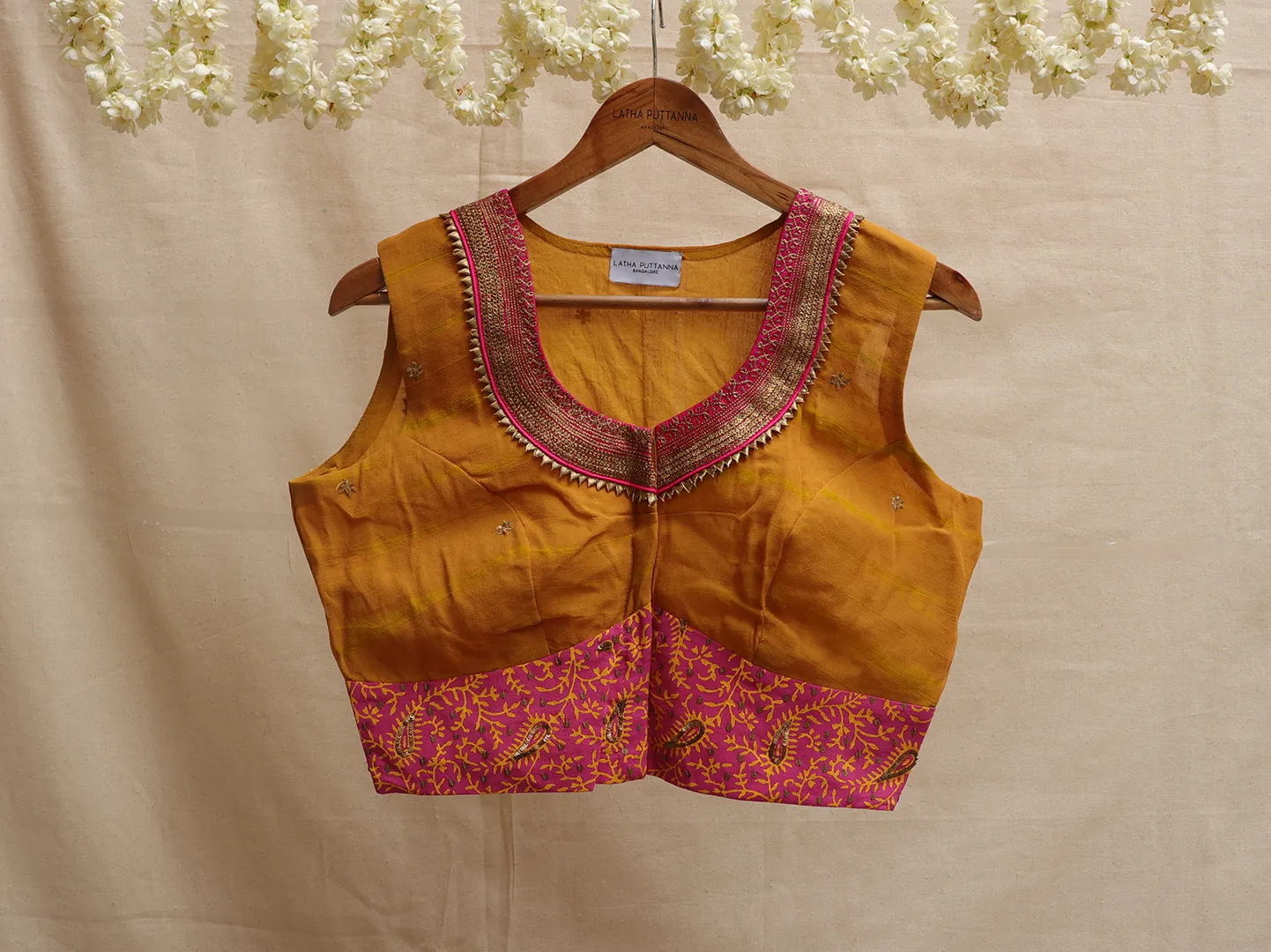 Medallion yellow, Hand embroidery blouse