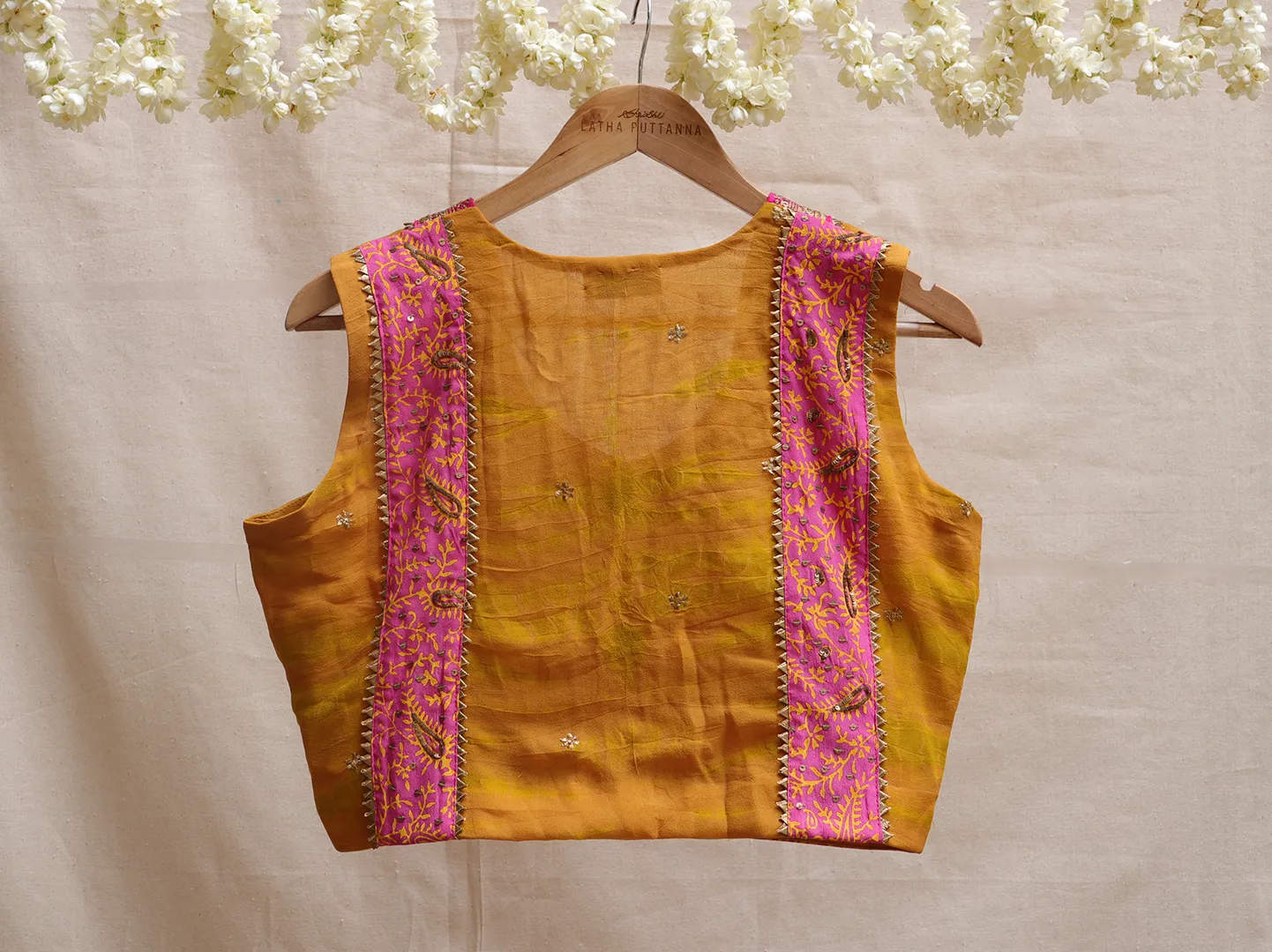 Medallion yellow, Hand embroidery blouse