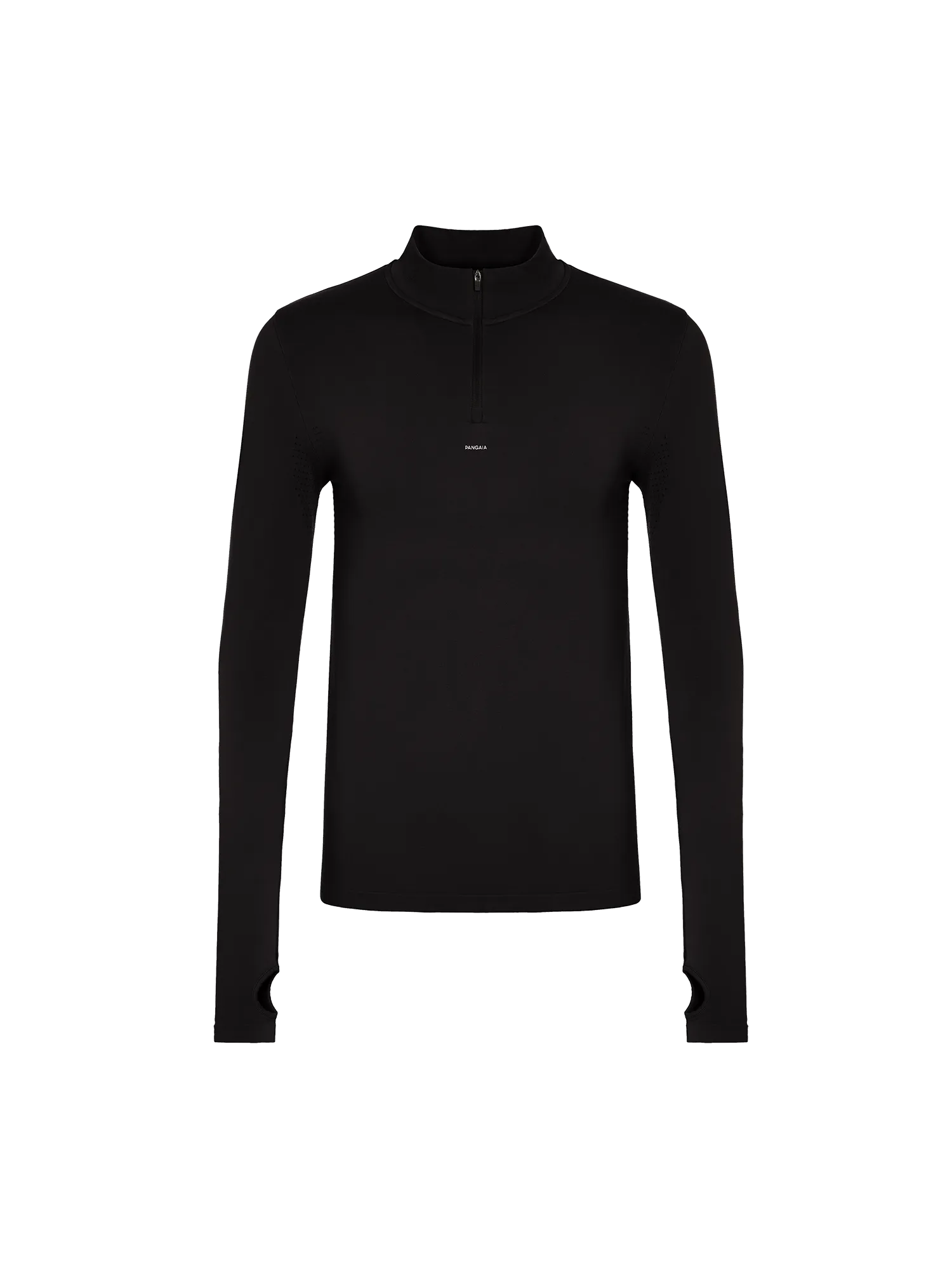 Men's Plant-Stretch Long Sleeve Half-Zip Top—black