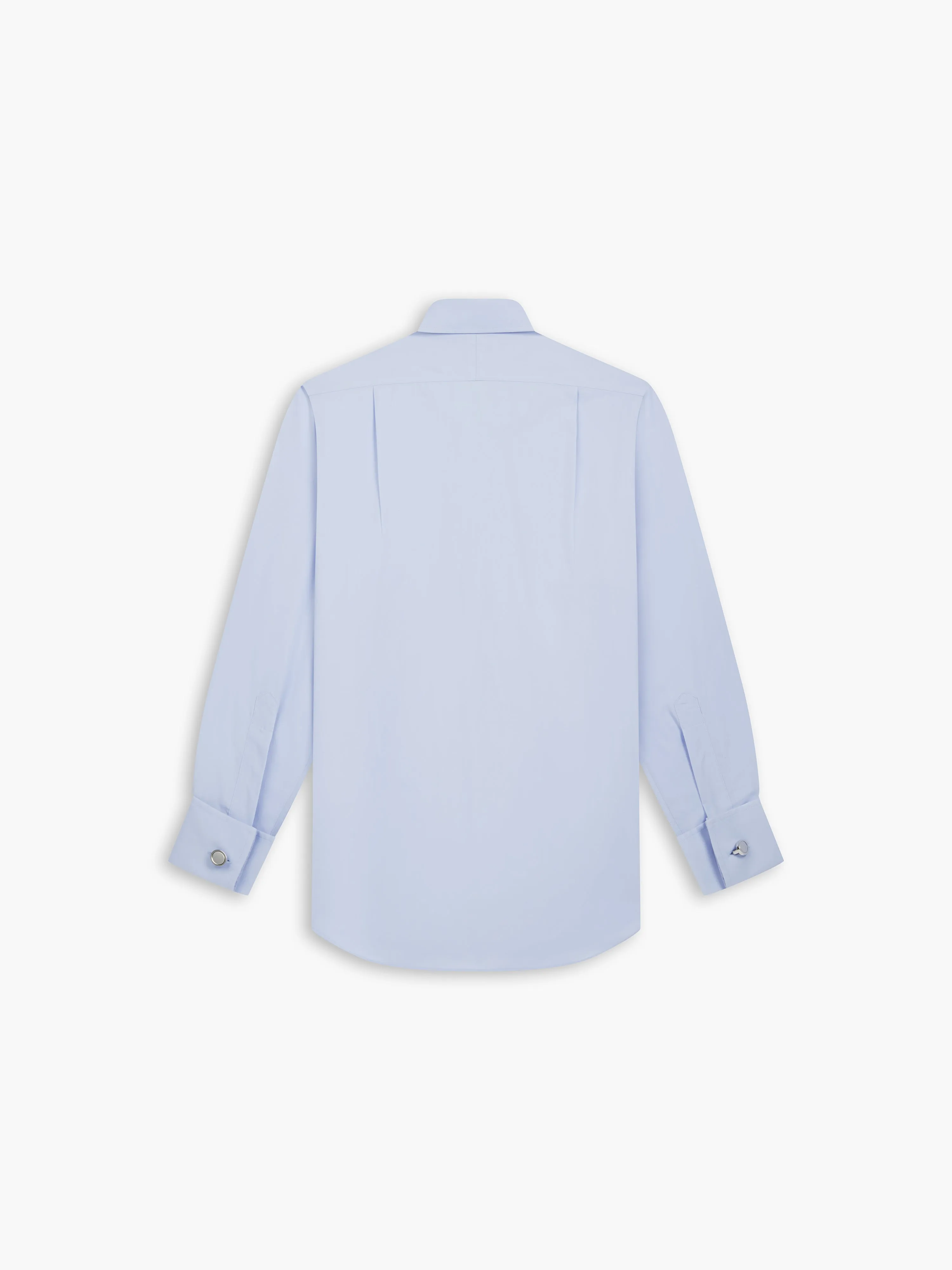 Non-Iron Blue Poplin Slim Fit Double Cuff Classic Collar Shirt